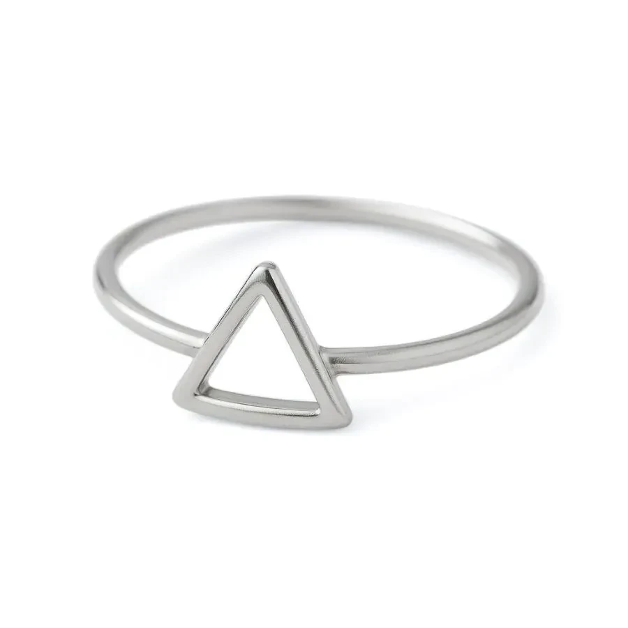 Anel Triângulo em Aço Inox Cód.Anel4190 - 1