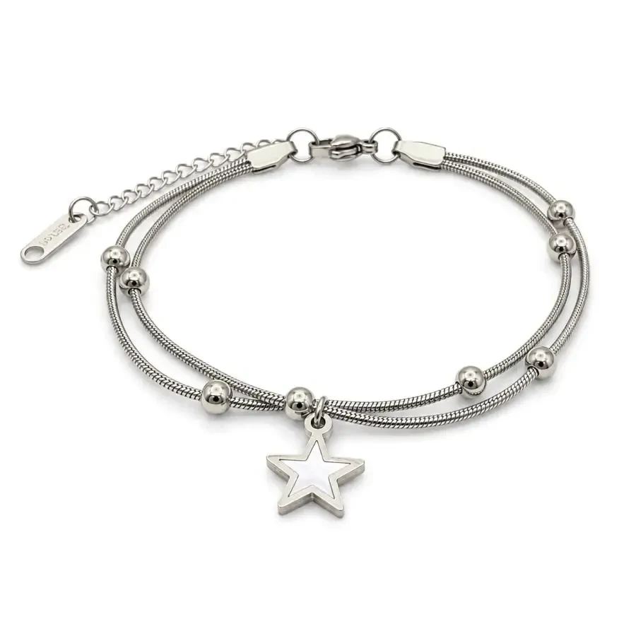 Pulseira Dupla em Aço Inox CÓD: P1168 - 1