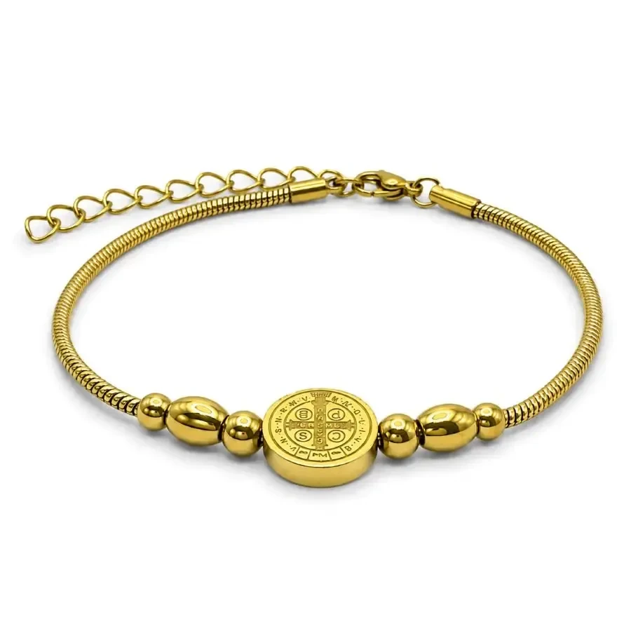 Pulseira Dourada em Aço Inox CÓD: P1152 - 1