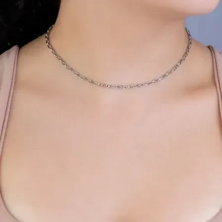 Colar Choker Elo Português em Aço Inox CÓD: GC461 - 1