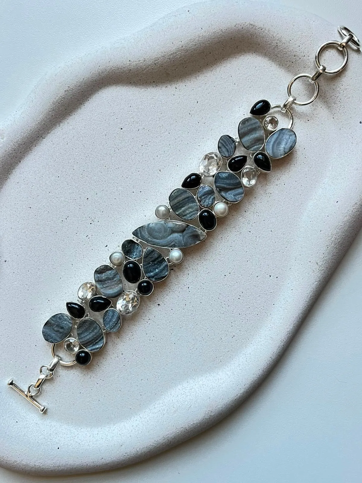 Pulseira Ágata cinza  - 1