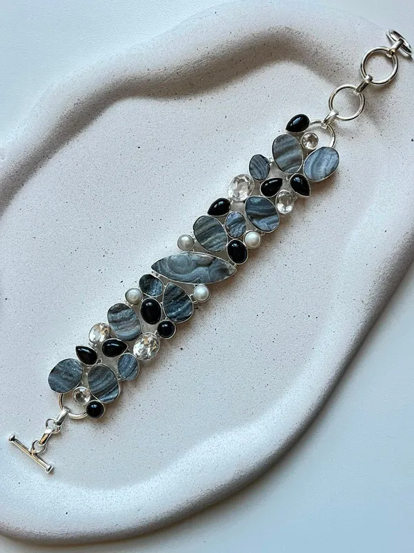Pulseira Ágata cinza 
