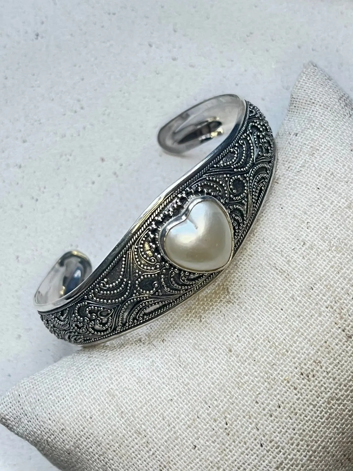 Bracelete indiano coração pérola  - 1
