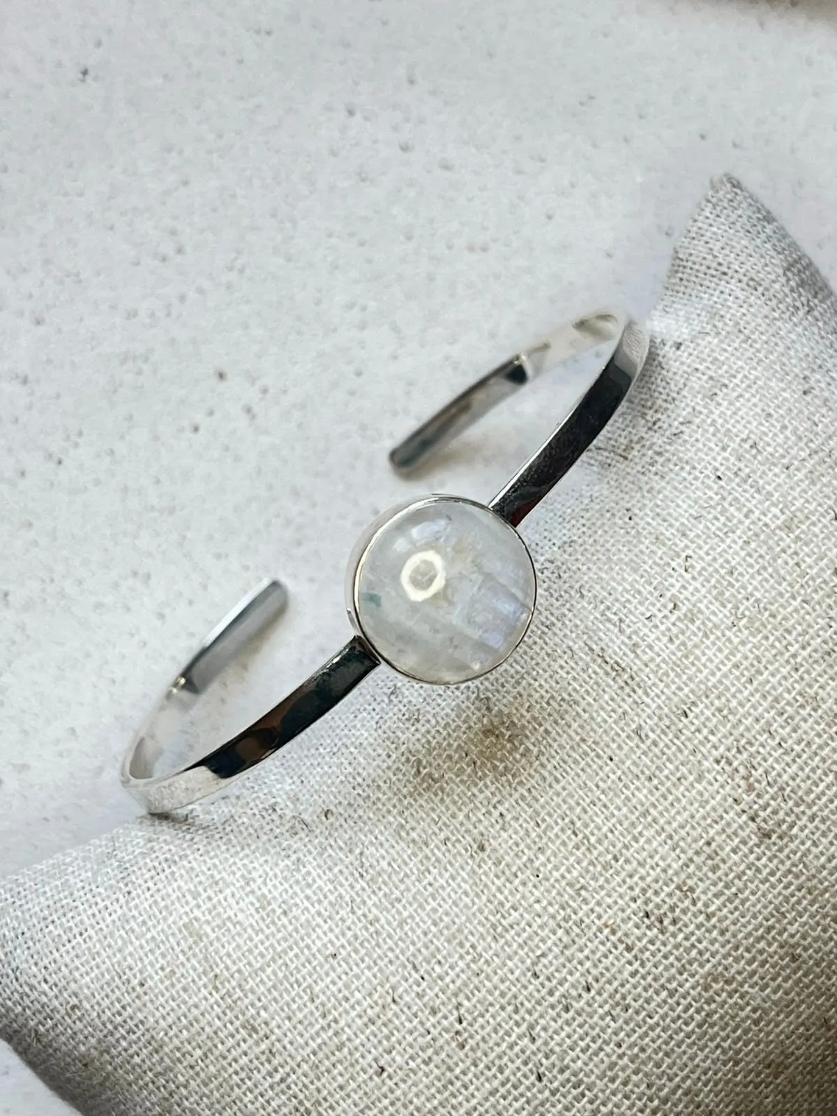 Bracelete pedra da lua liso  - 1