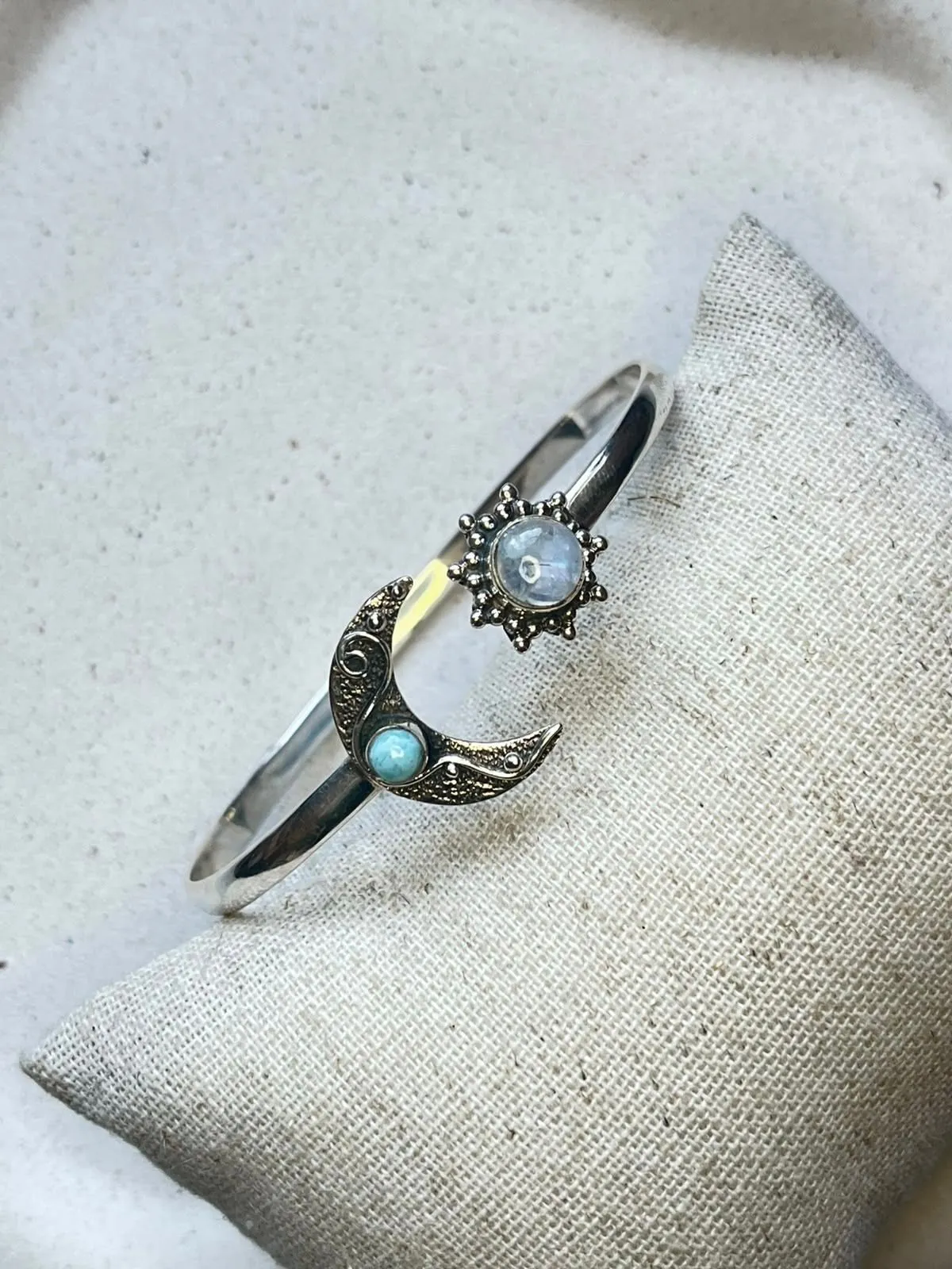 Bracelete lua e larimar  - 1