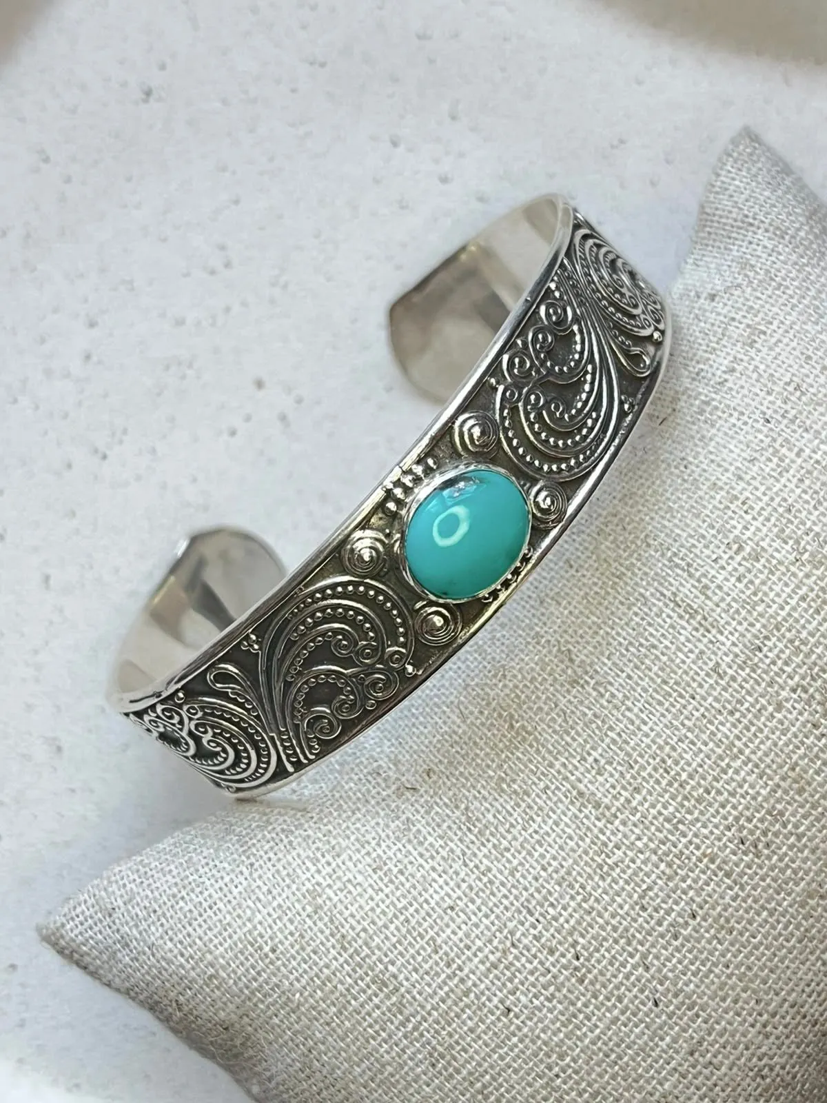 Bracelete indiano turquesa m oval  - 1