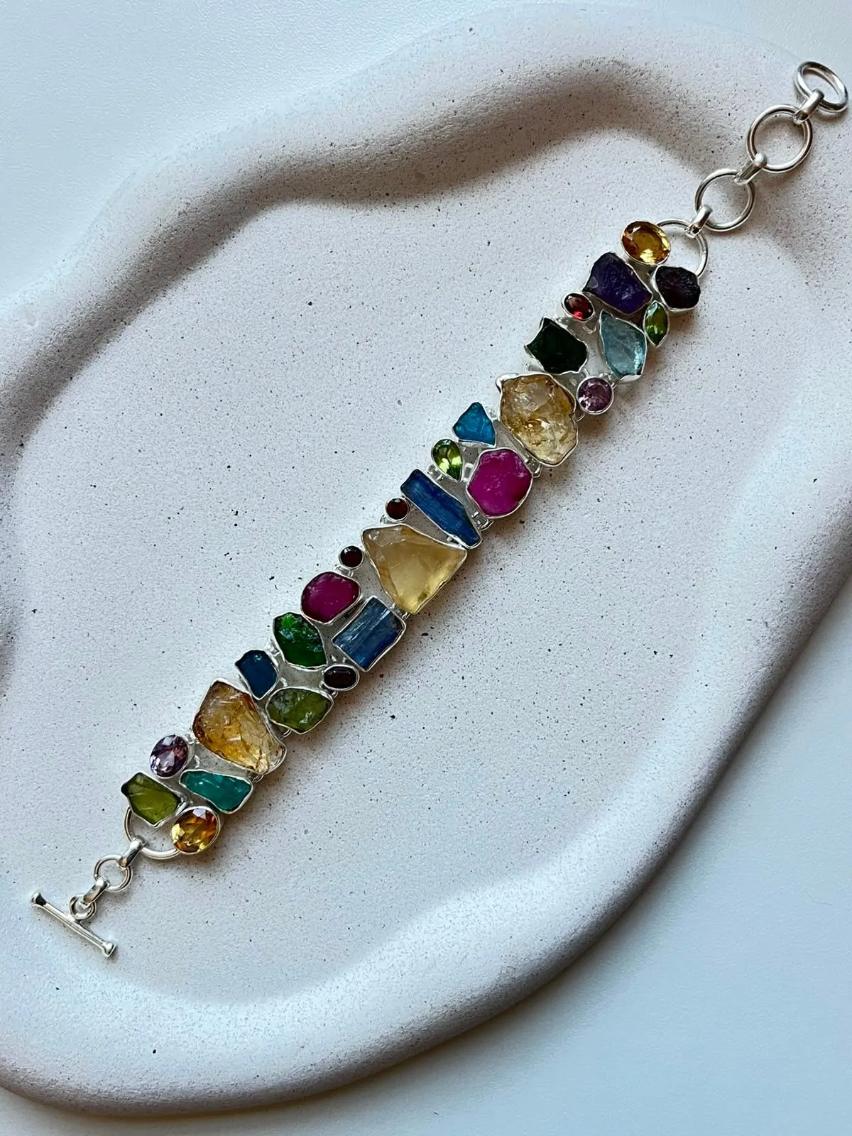Pulseira várias pedras brutas  - 1