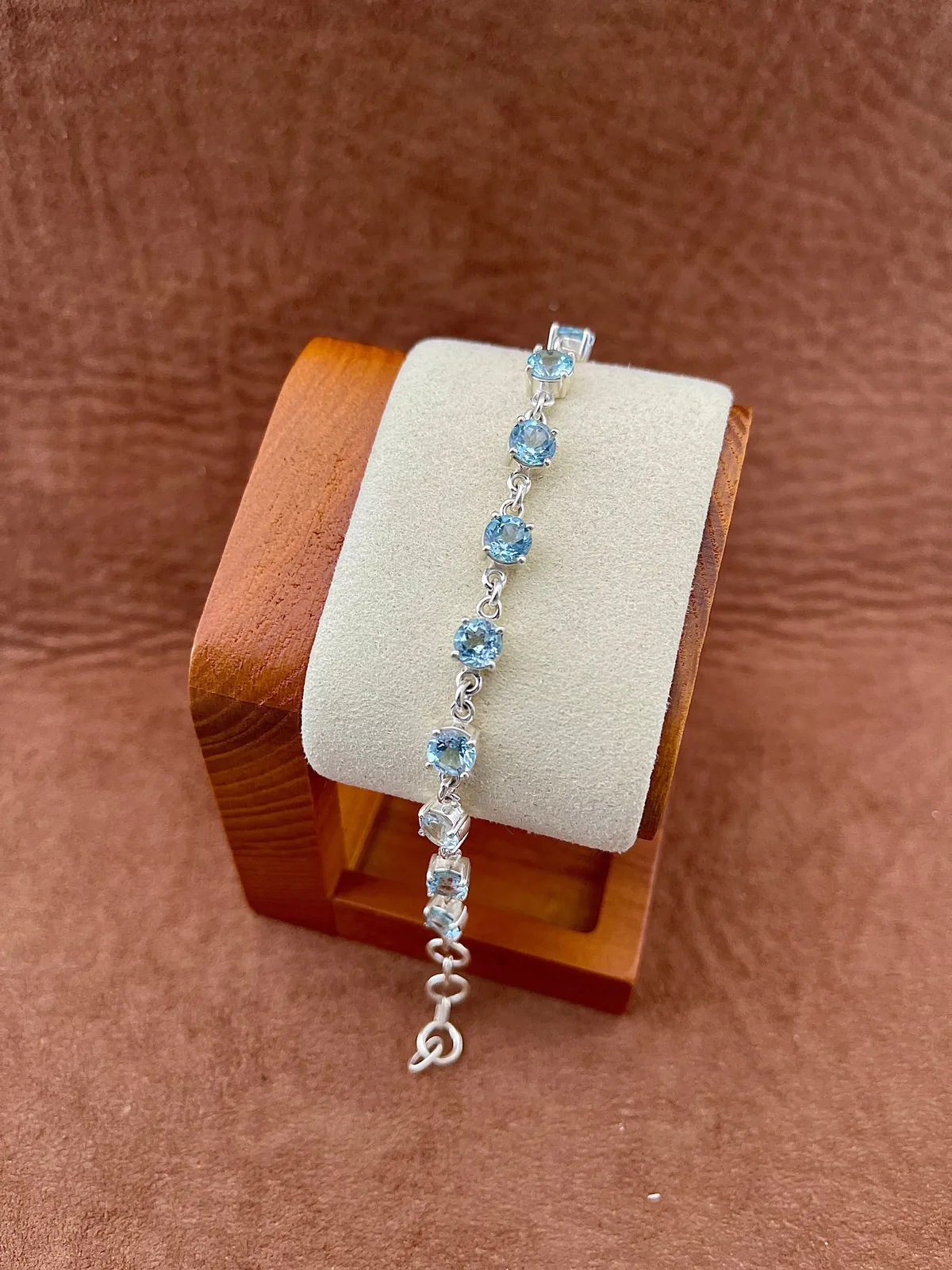 Pulseira topázio azul P quadrado  - 1