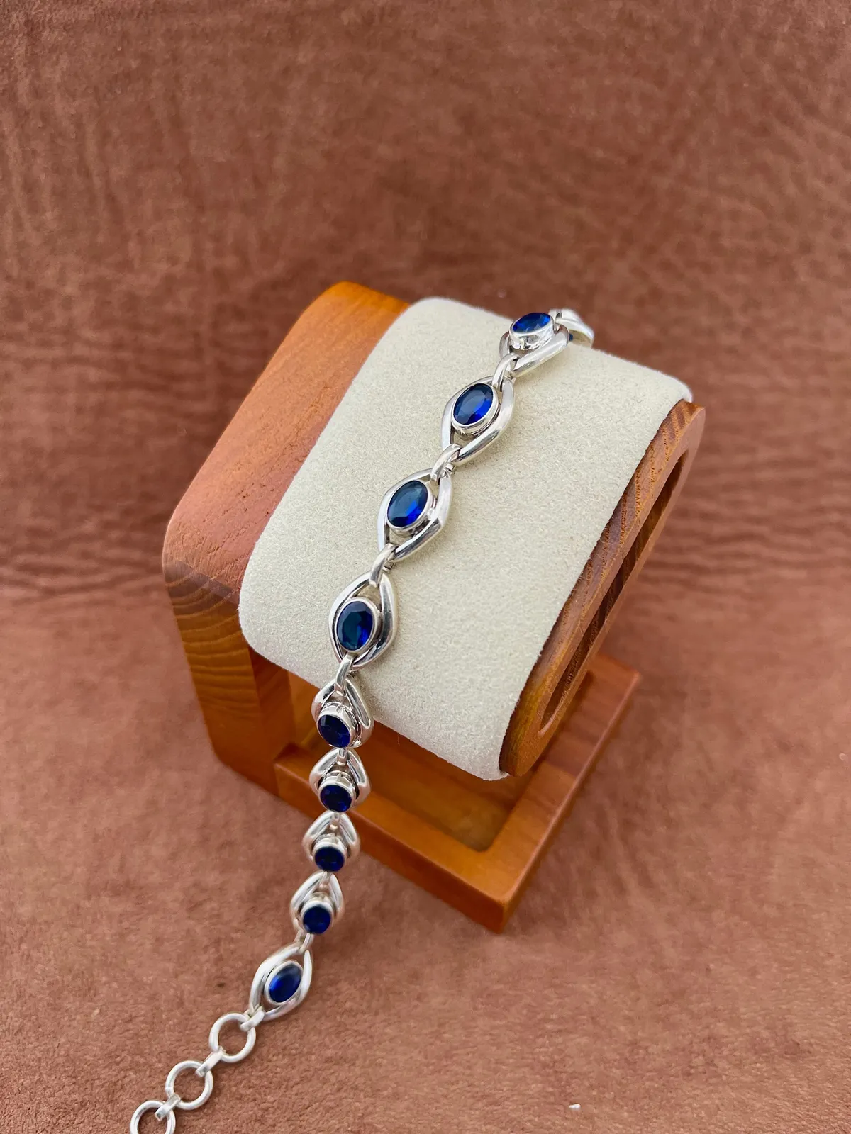 Pulseira safira d’água ovais  - 1