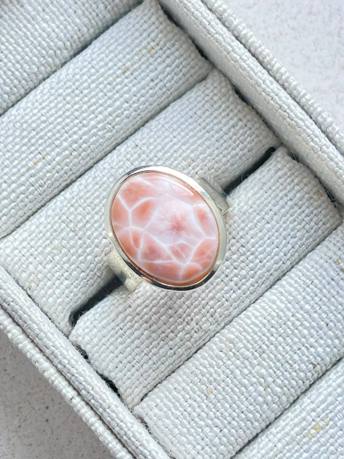 Anel larimar rosa  - 1