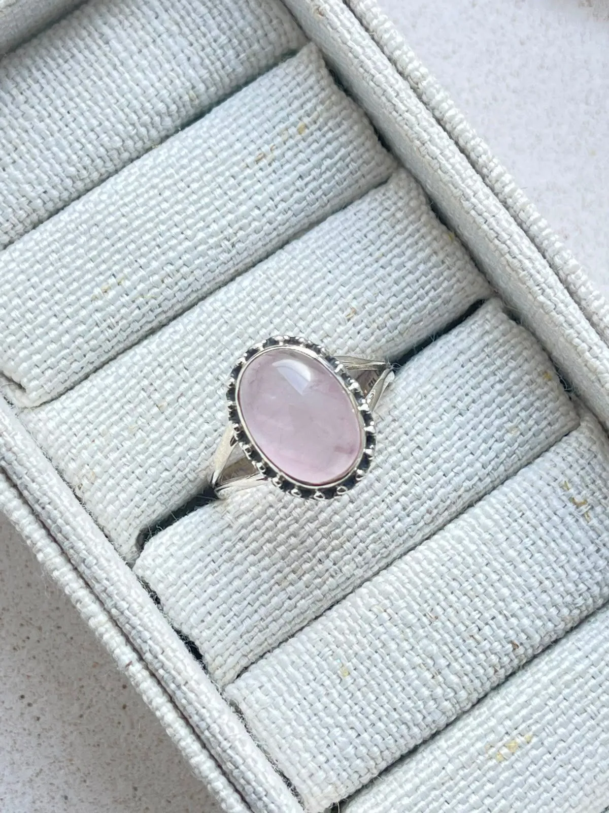 Anel quartzo rosa  - 1