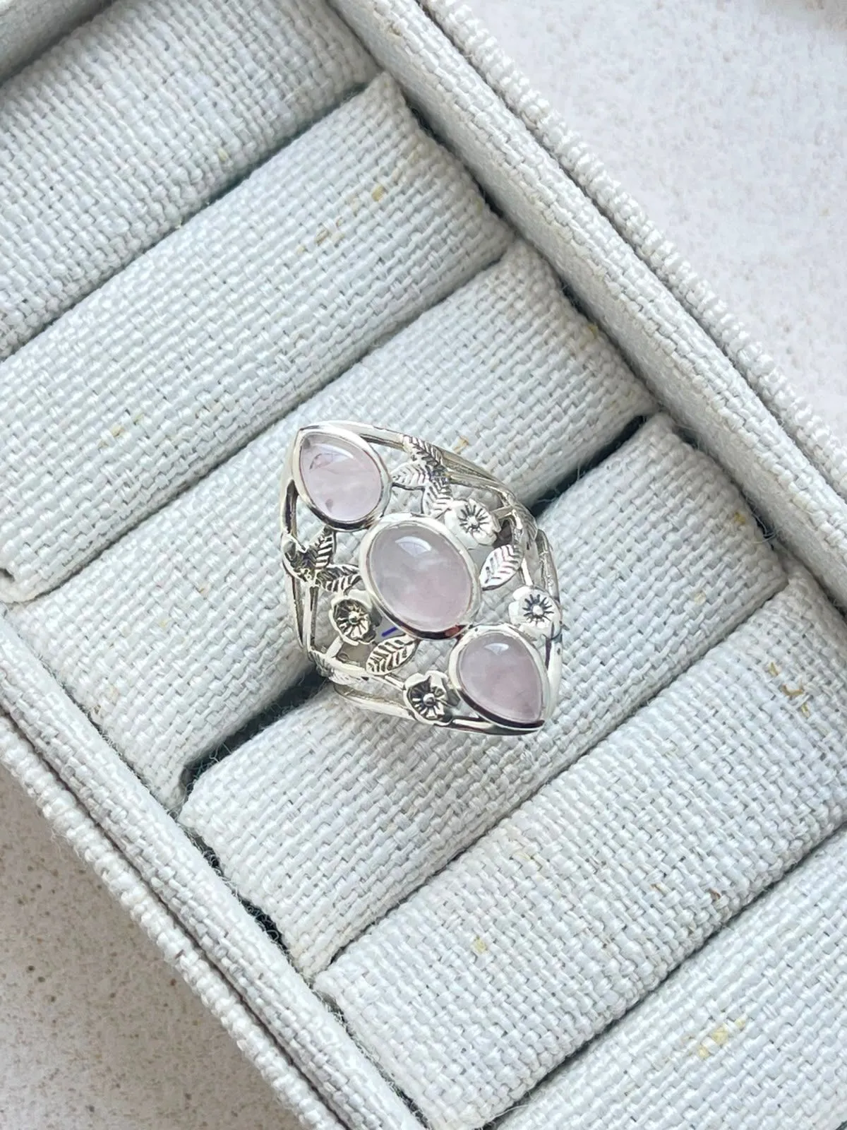 Anel quartzo rosa  - 1