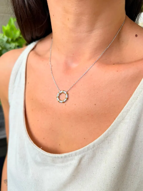 Colar inspiração com ouro 14k