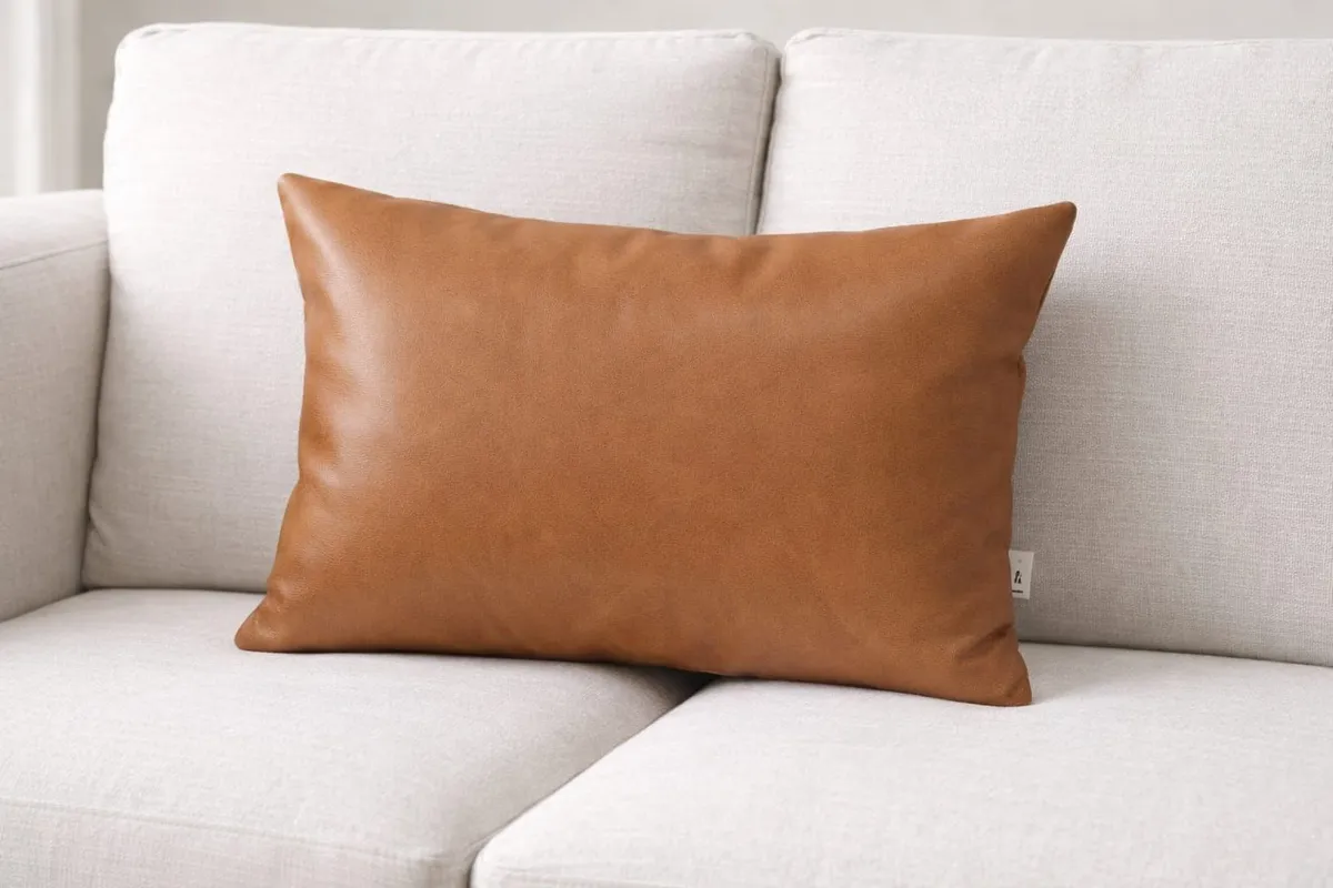 Almofada Couro Caramelo Baguete G - 1