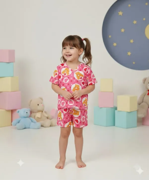 Pijama Manga Curta/Short Ursinhos Carinhosos