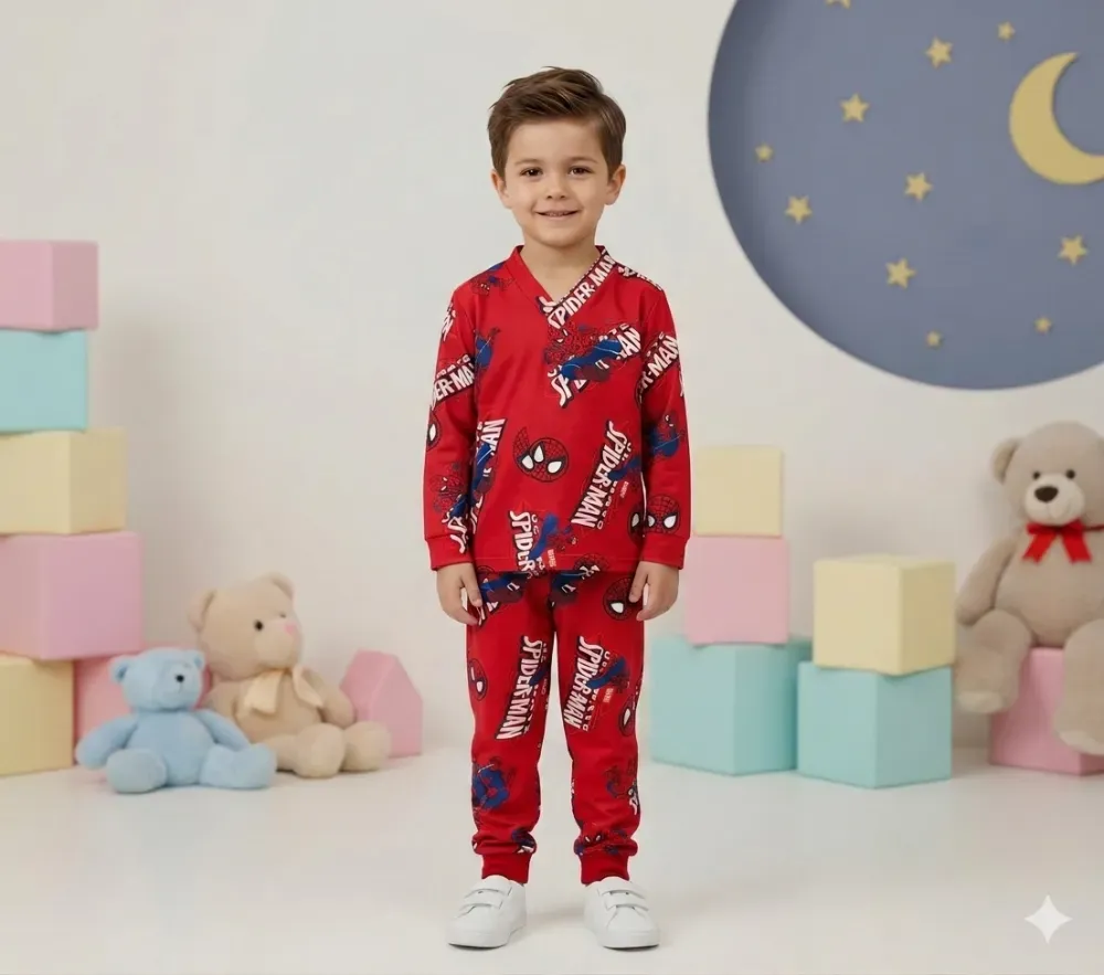 Pijama Manga Longa/Calça Homem Aranha - 1