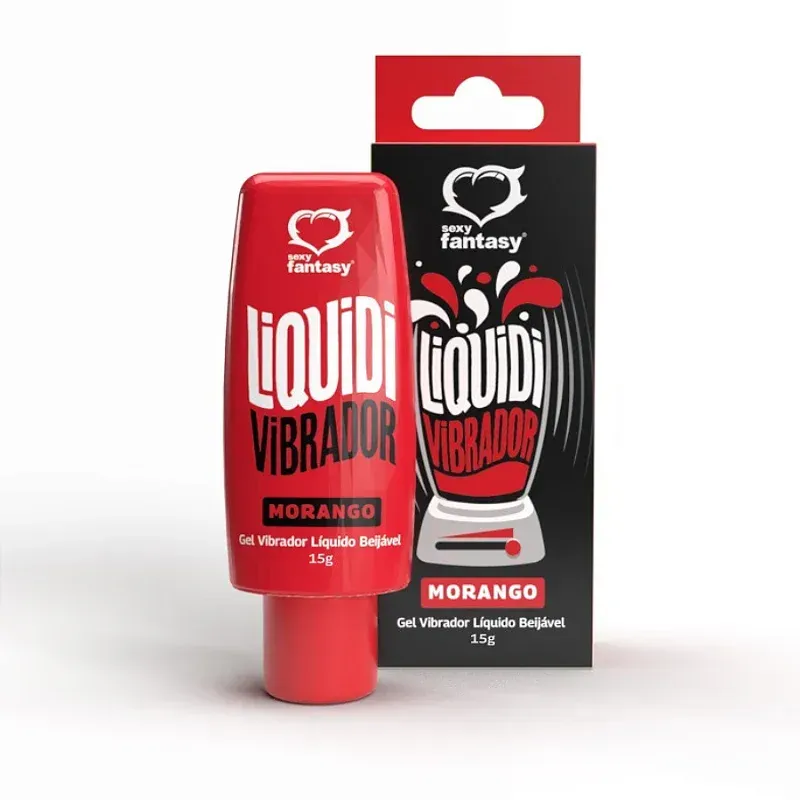 LIQUIDI Vibrador Gel Líquido Beijável Morango 15g - 1