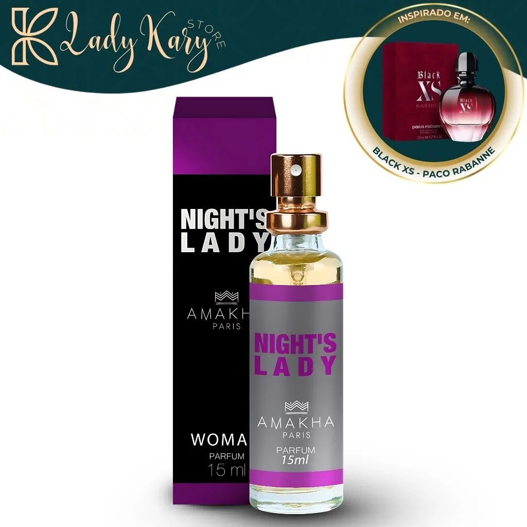 Night's Lady – Amakha Paris (Inspiração: Black XS For Her – Paco Rabanne) - 1
