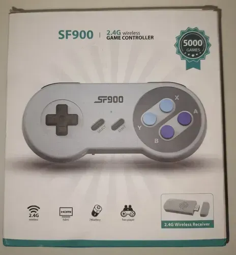 Video Game Retrô SF900 | 2400 Jogos Clássicos | 2 Controles Sem Fio - 6