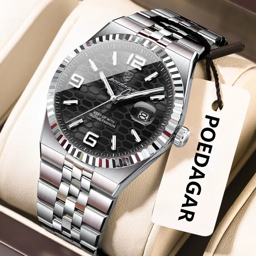 Relógio Masculino POEDAGAR Luxo Business Aço Inoxidável - 7