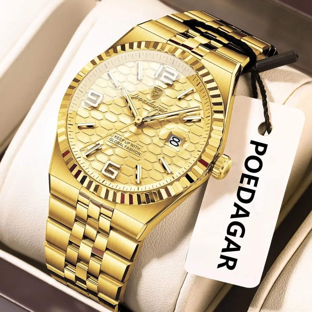 Relógio Masculino POEDAGAR Luxo Business Aço Inoxidável - 9