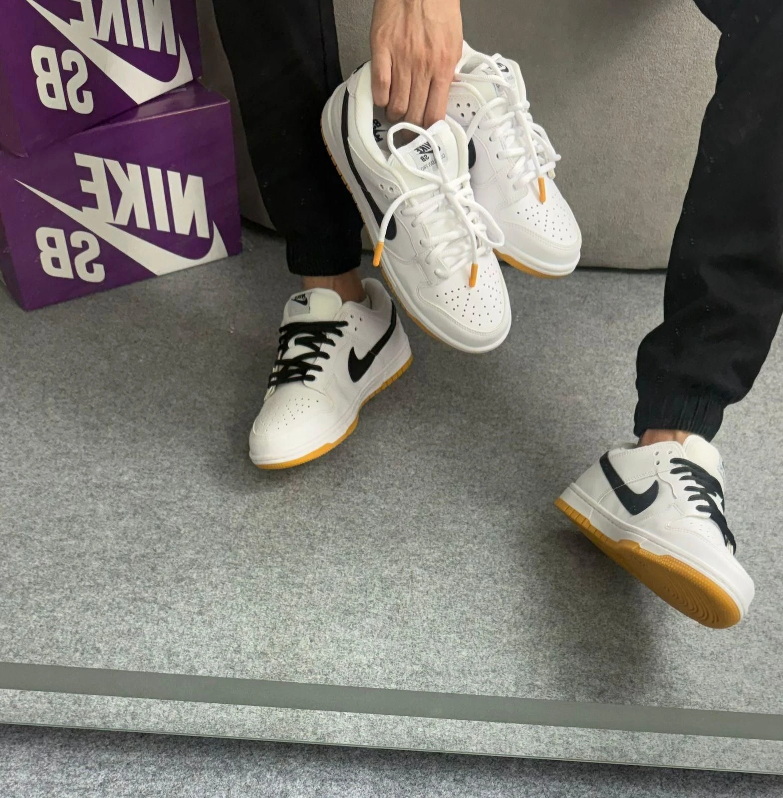 TÊNIS SB DUNK LINHA PRIME BRANCO PRETO  - 1