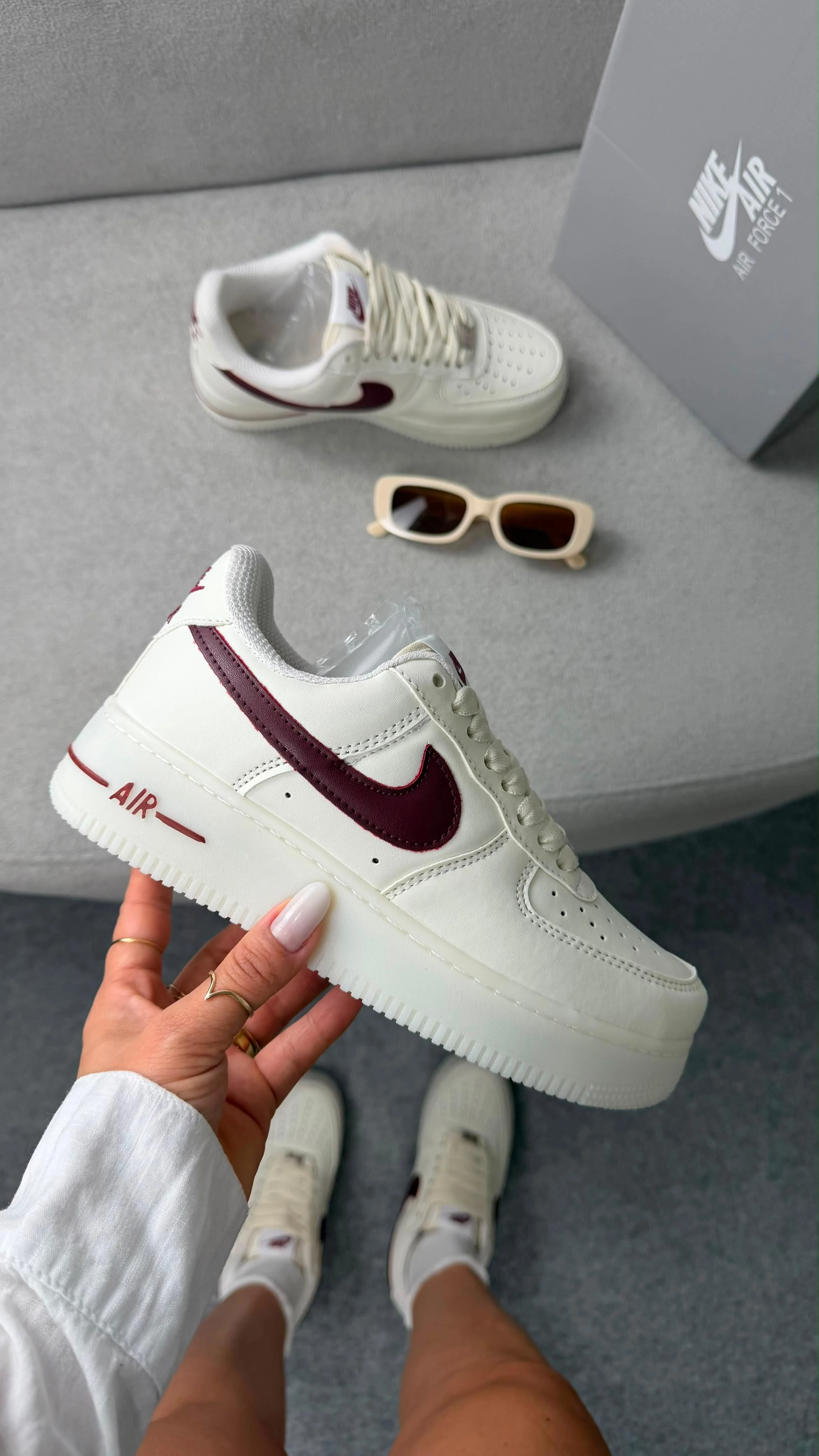 TÊNIS AIR FORCE branco bordô - 5