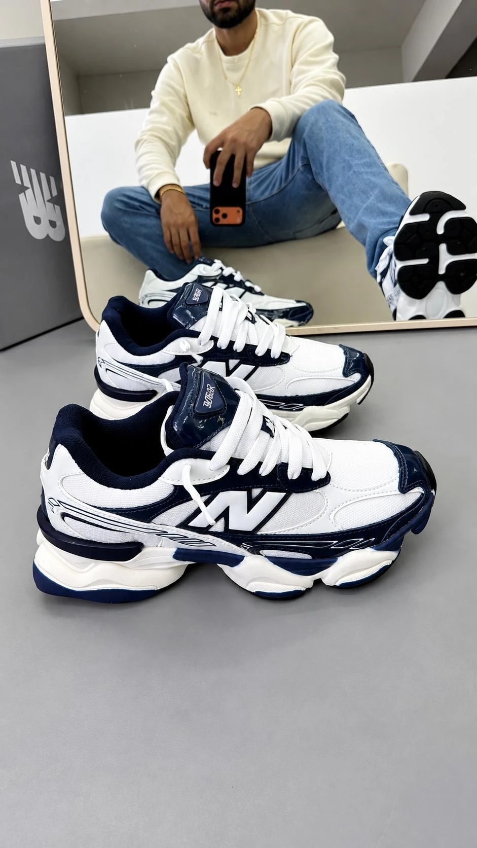 TÊNIS NEW BALANCE 9060R branco marinho  - 1