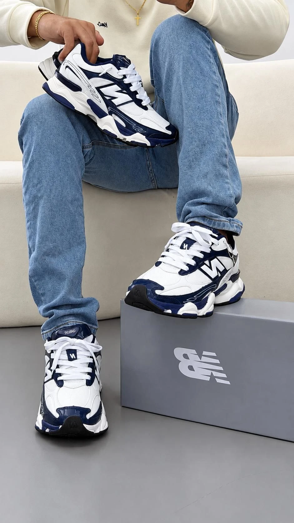 TÊNIS NEW BALANCE 9060R branco marinho  - 2
