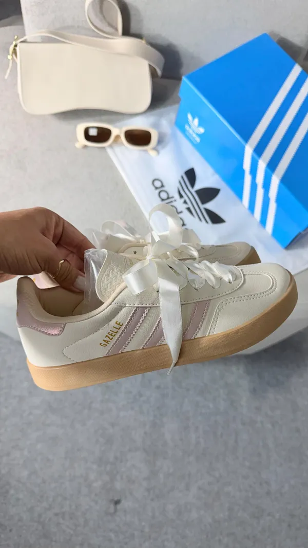 TÊNIS ADIDAS GAZELLE BEGE rose 