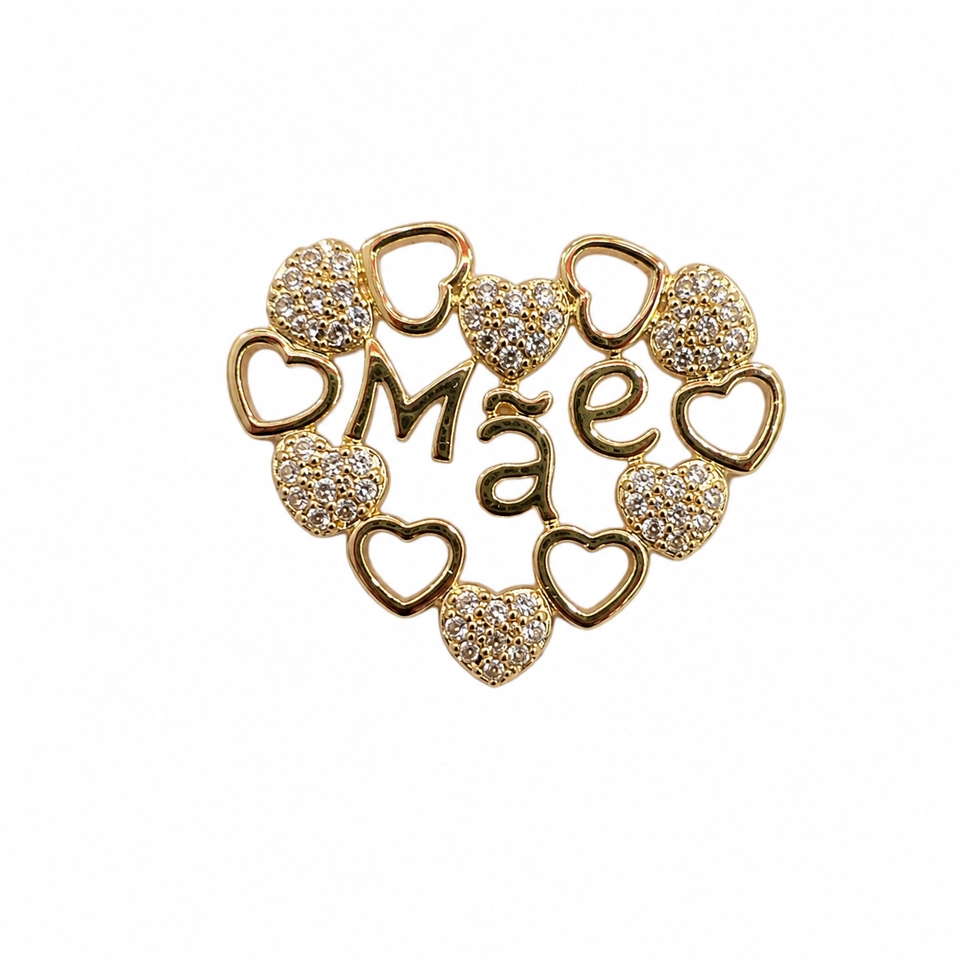PINGENTE CORAÇÃO MÃE - DOURADO