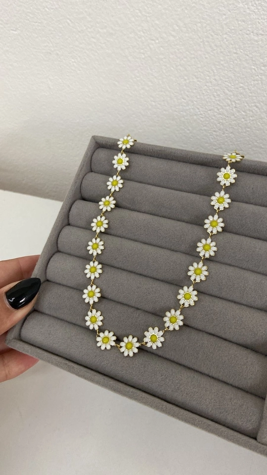 CHOKER FLORES - DOURADO