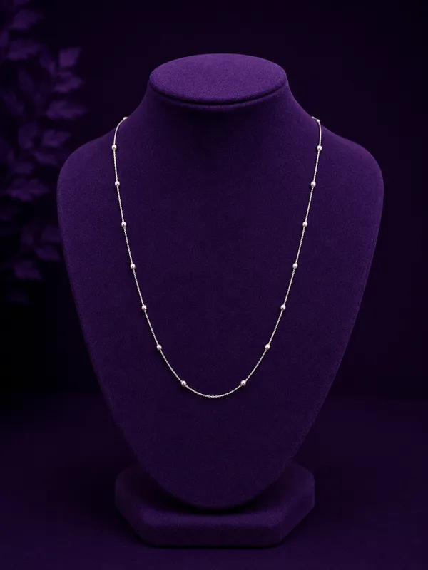 COLAR BOLINHAS 40CM - PRATA 925