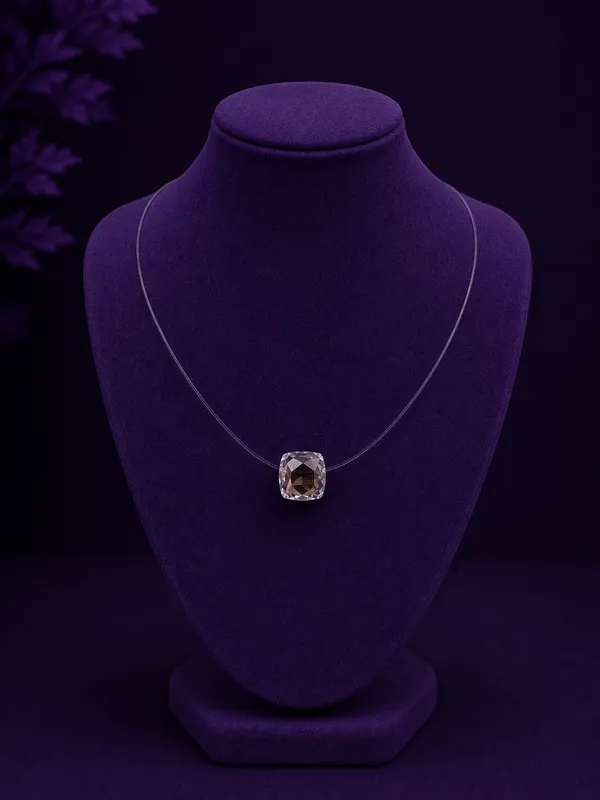 CHOKER NYLON C/ PINGENTE CUBO BOREAL - PRATA 925