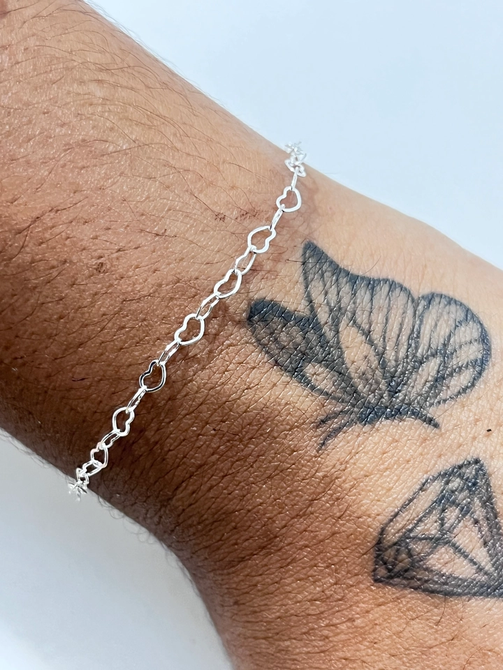 Pulseira elos de coração P