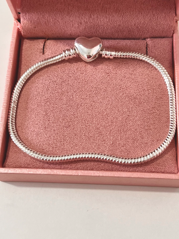 Pulseira para Berloques fecho coração tam 15 cm - 1
