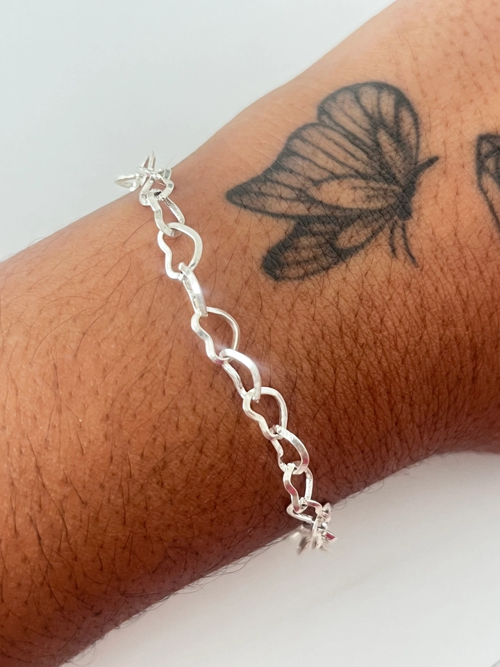 Pulseira elos de coração M
