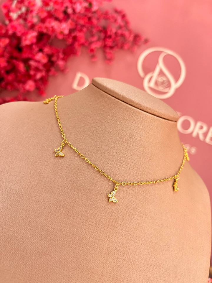 Choker Borboletas cravejada  - 2