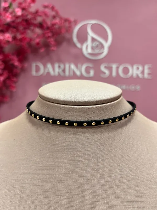 Colar choker longo várias amarrações courinho - imagem 3