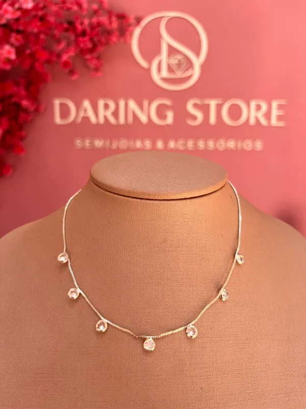 Colar choker pontinhos de luz