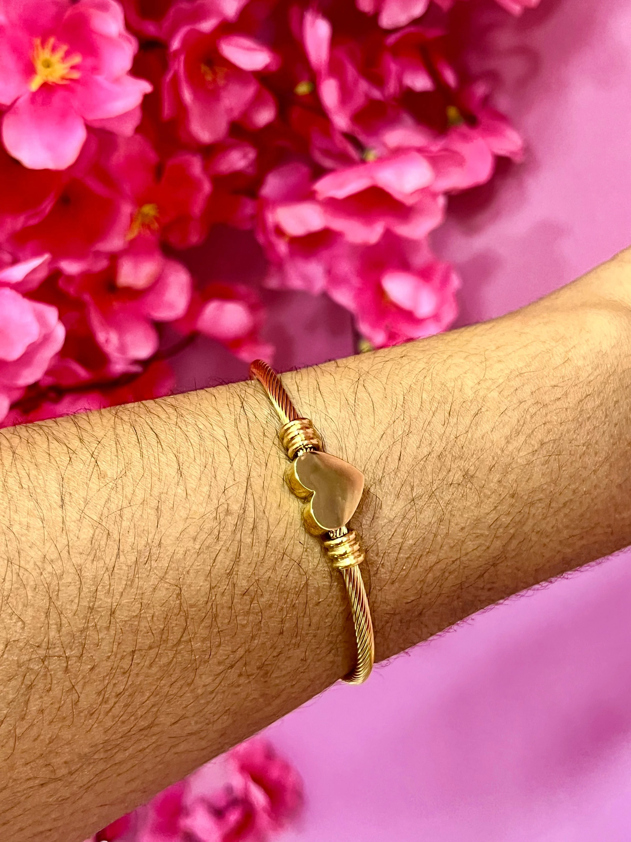 Bracelete coração liso Aço - 1