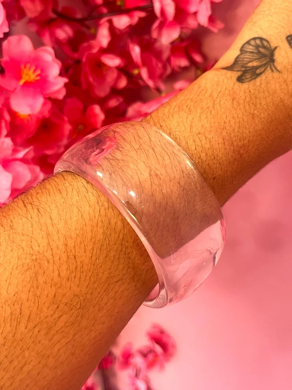 Bracelete resina transparente 