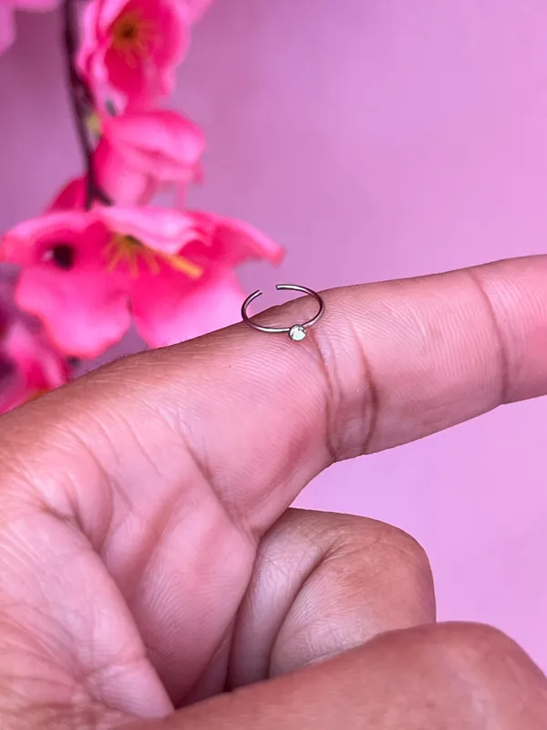 Piercing argola c/ Ponto de Luz em aço para o nariz  