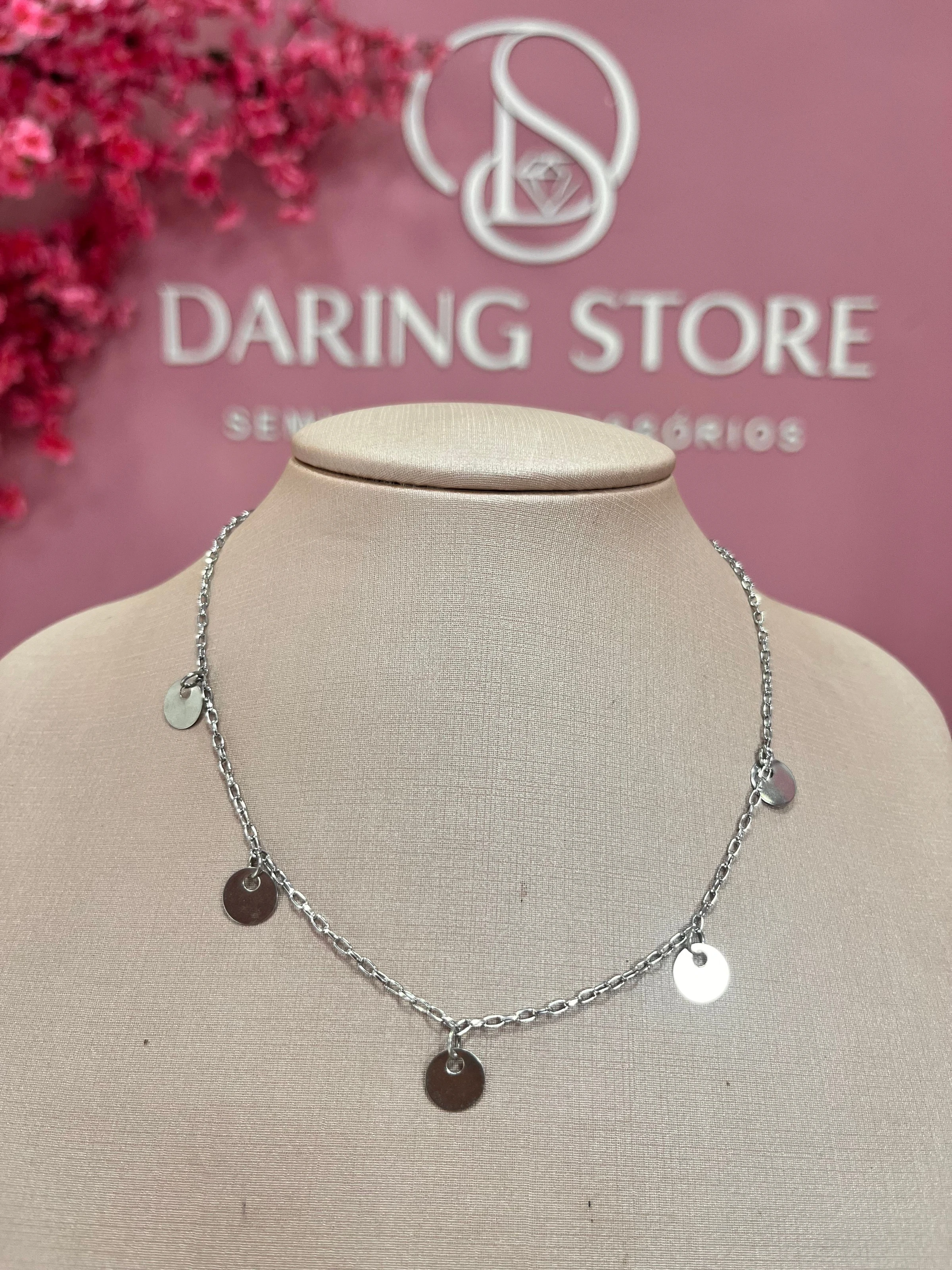 Colar choker Medalhinhas aço - 1