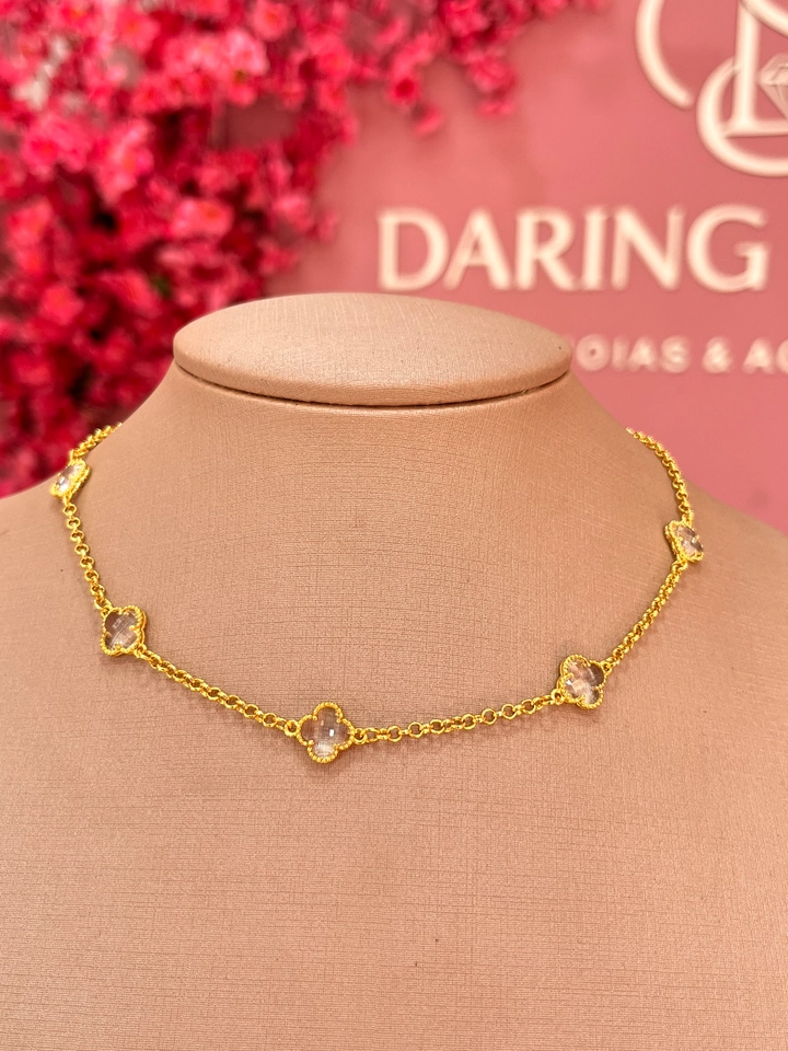 Choker trevos Dourado