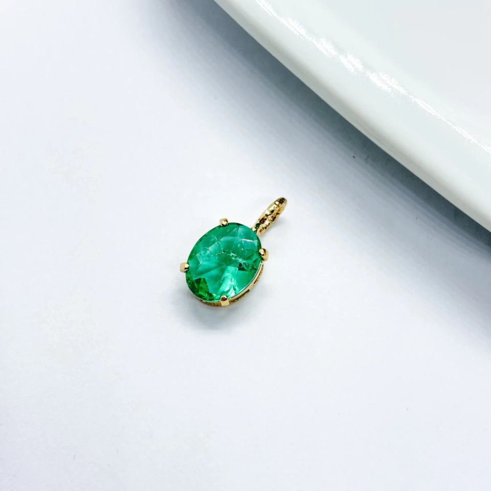 6934 - Pingente oval com pedra turmalina - 2