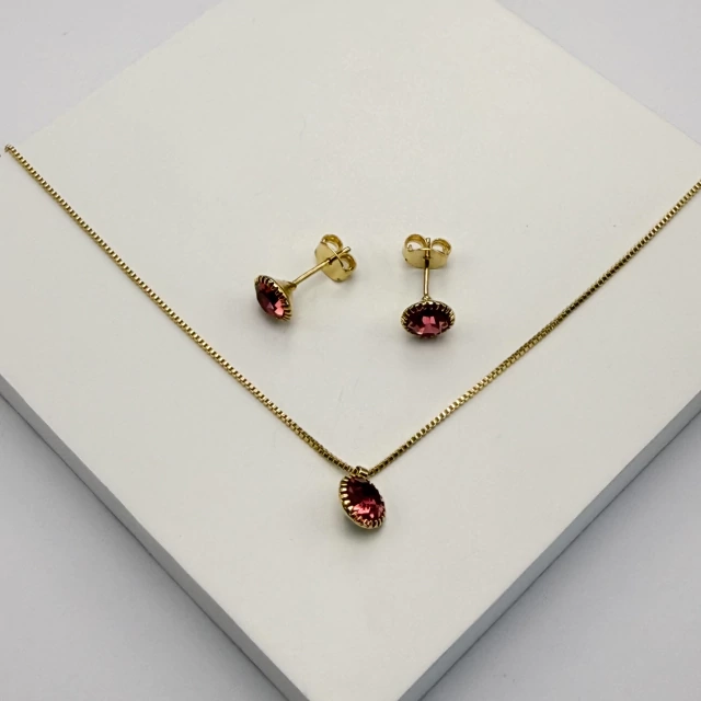 Conjunto cristal rosa