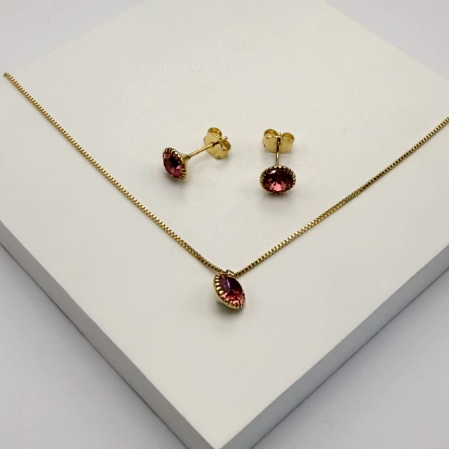 Conjunto cristal rosa - 2