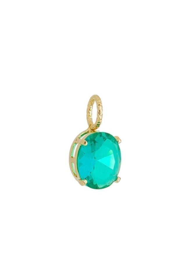 6934 - Pingente oval com pedra turmalina