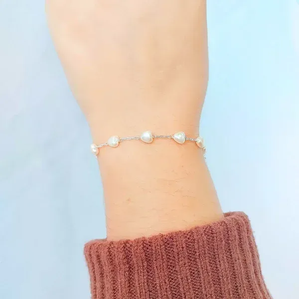 Pulseira pérolas coração  - 2